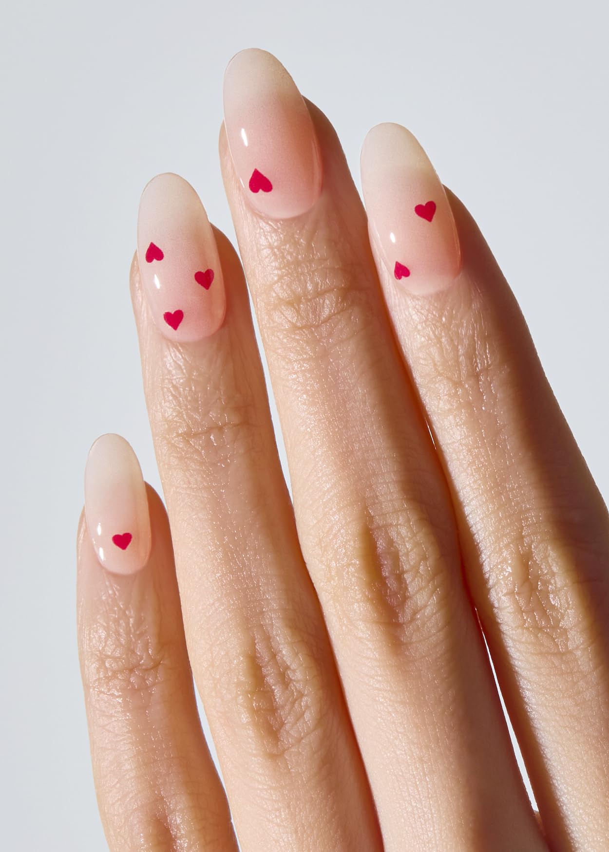 ohora Semi Cured Gel Nail Strips (N Mini Heart) - Salon-Quality Valentines Nails, Works with Any Lamps, Long Lasting, Easy to Apply & Remove, Chip Resistant