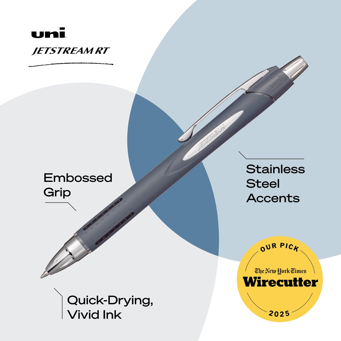 uni-ball Jetstream RT Pens - NY Times Wirecutter Best Pen for Over a Decade - Pack of 4 Black Fine Point Pens, 0.7mm - Back to School
