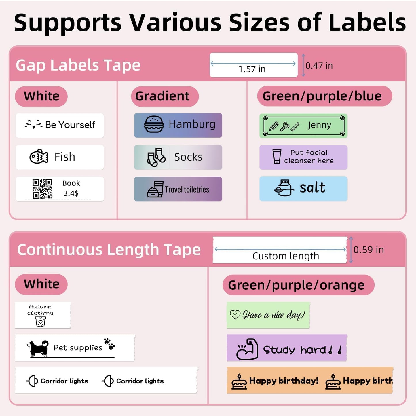 ORGSTA Label Maker, S001 Portable Bluetooth Label Maker Machine with Tape, Thermal Label Printer for Home, Office, School Organization, Wireless Mini Labeler Machine, Pink