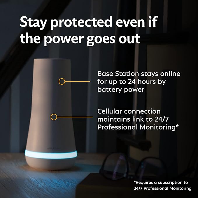 SimpliSafe 5 Piece Wireless Home Security System - Optional 24/7 Professional Monitoring - No Contract - Compatible with Alexa and Google Assistant,White