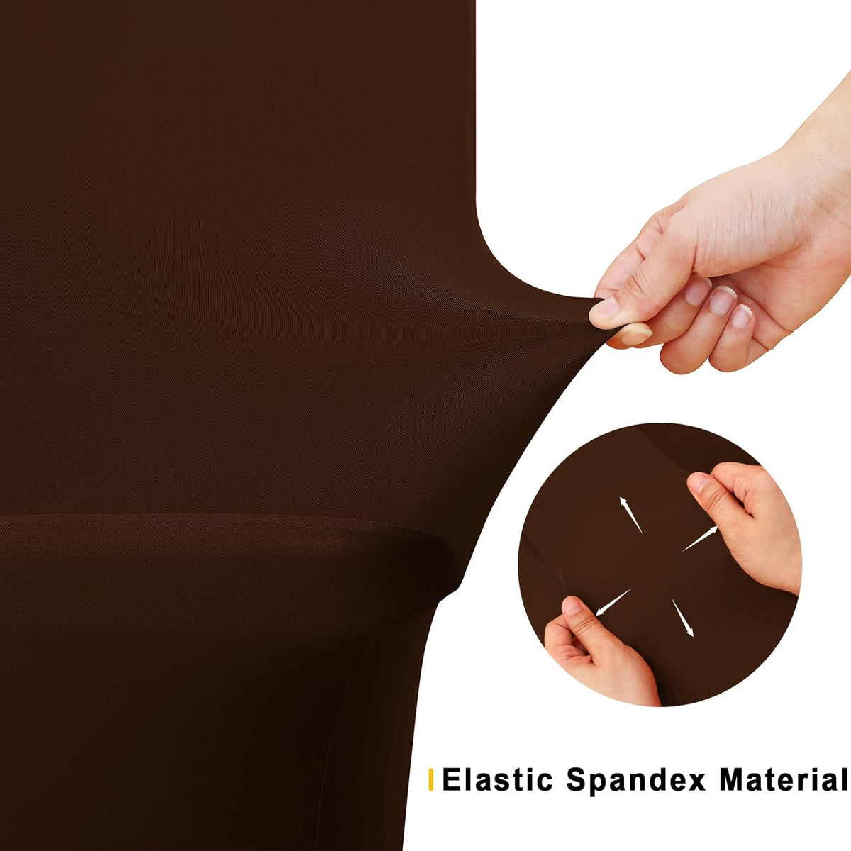Smiry 2 Pack Spandex Table Cloth 6FT, Elastic Fitted Stretch Tablecloths, Washable and Wrinkle Free Rectangular Patio Table Cover for Outdoor, Wedding, Banquet & Parties (Coffee, 72Lx30Wx30H Inch)