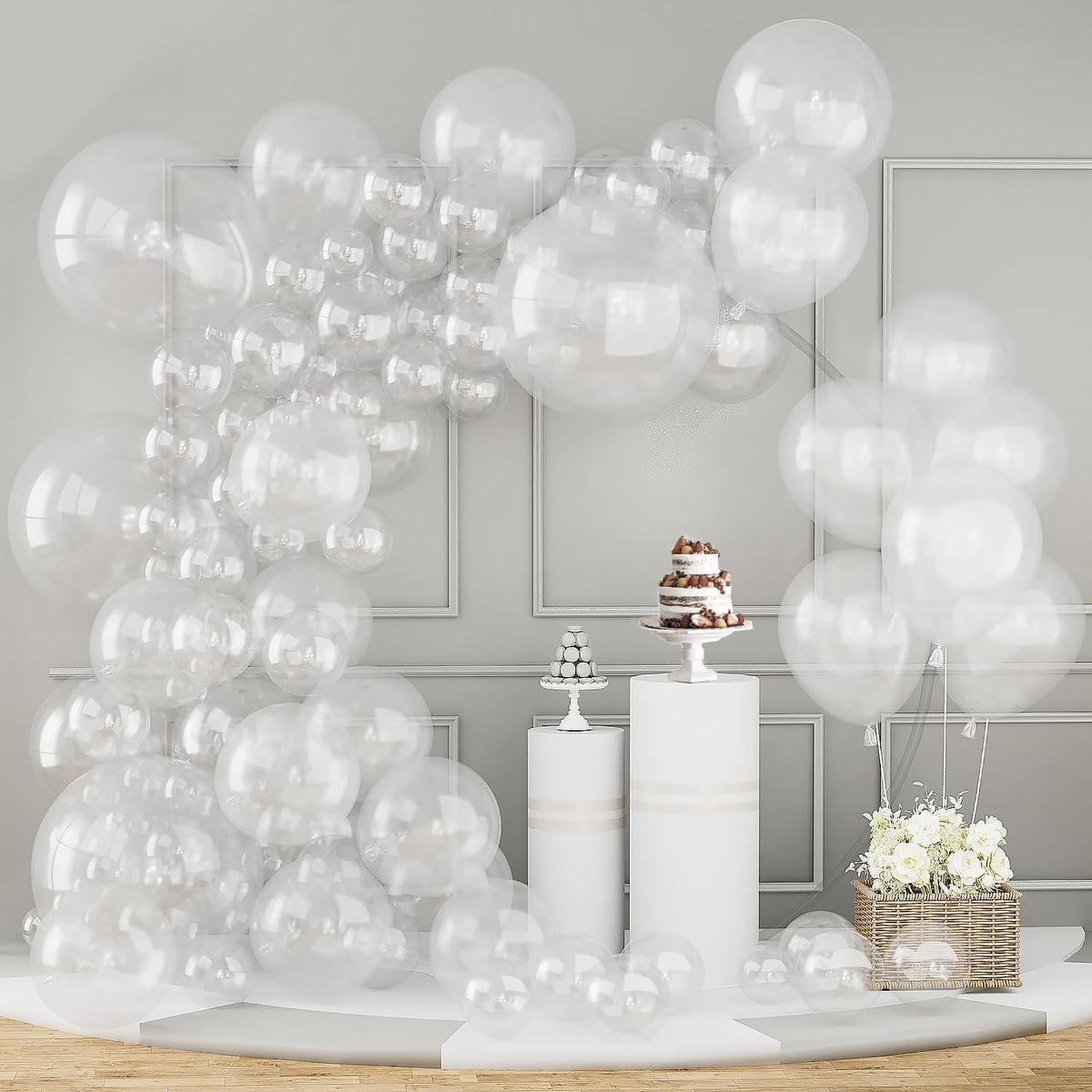 Labeol Clear Balloons Different Sizes 151PCS 18/12/10/5 Inch Clear Balloon Garland Arch Kit Quality Transparent Latex Balloons Decorations for Party Birthday Graduation Wedding