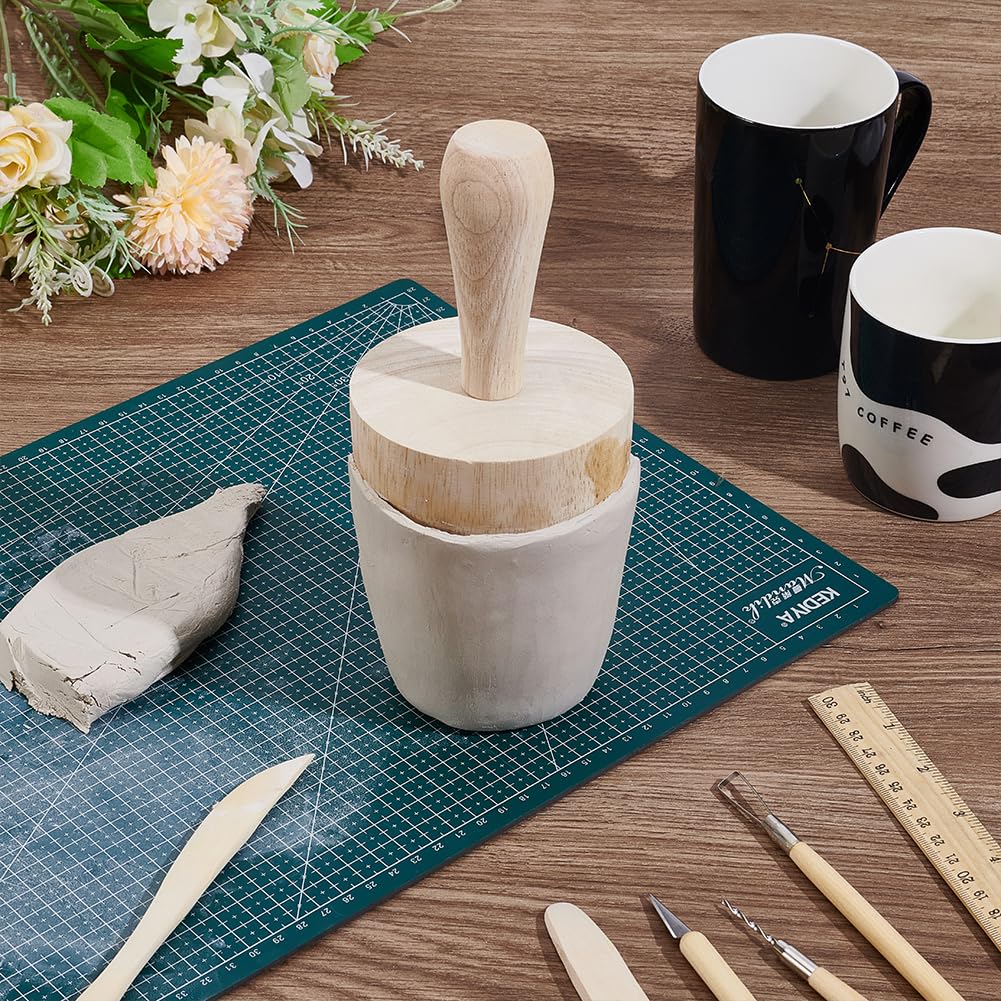 BENECREAT 8.5 x 3.8 inch Wood Cup Mold, Cup Pottery Mold, Pottery Shaping Tool for DIY Pottery Cup Ceramic Cup Mug Vase Art Making