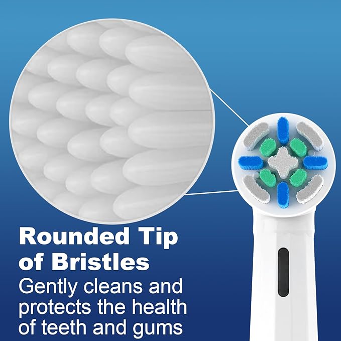6 Pack Replacement Heads with Medium Soft Bristles Compatible with Oral b IO 2/3/4/5/6/7/8/9/10 Series Electric Toothbrush, IO Brush Heads Compatible with Oral b (White)