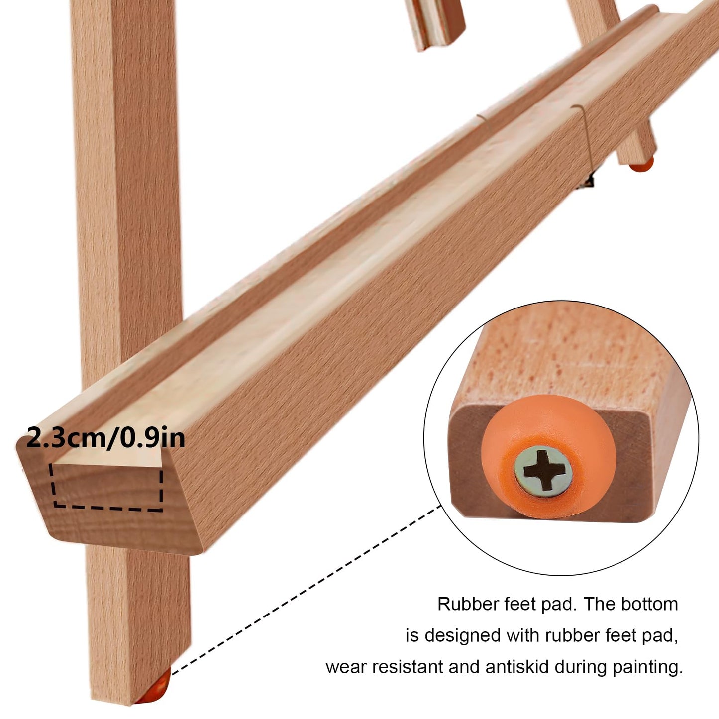 Miratuso Painting Easel, Folding Wooden Tabletop Easel Stand Holds Highest to 22" Canvas, Portable Desktop Easel Suitable for Artists, Beginners, Students