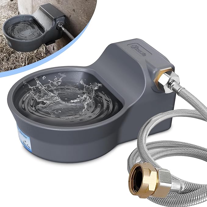 Automatic Water Dispenser for Dogs, 3L /101 oz 304 Stainless Steel Dog Water Feeder, Auto-Fill Large Waterer for Pets & Livestock, Outdoor Dog Water Bowl, Wide Mouth, Anti-tip, Easy to Clean