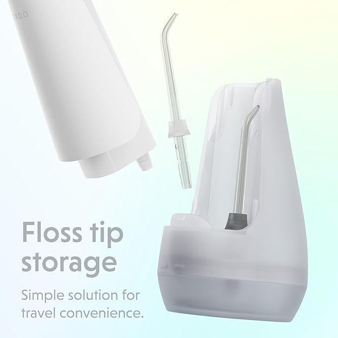 Ordo Water Flossers for Teeth, Cordless IPX7 Waterproof Oral Irrigator, 3 Pressure Settings, Portable, Rechargeable Electric Sonic Flosser, Dental Professional Recommended, White
