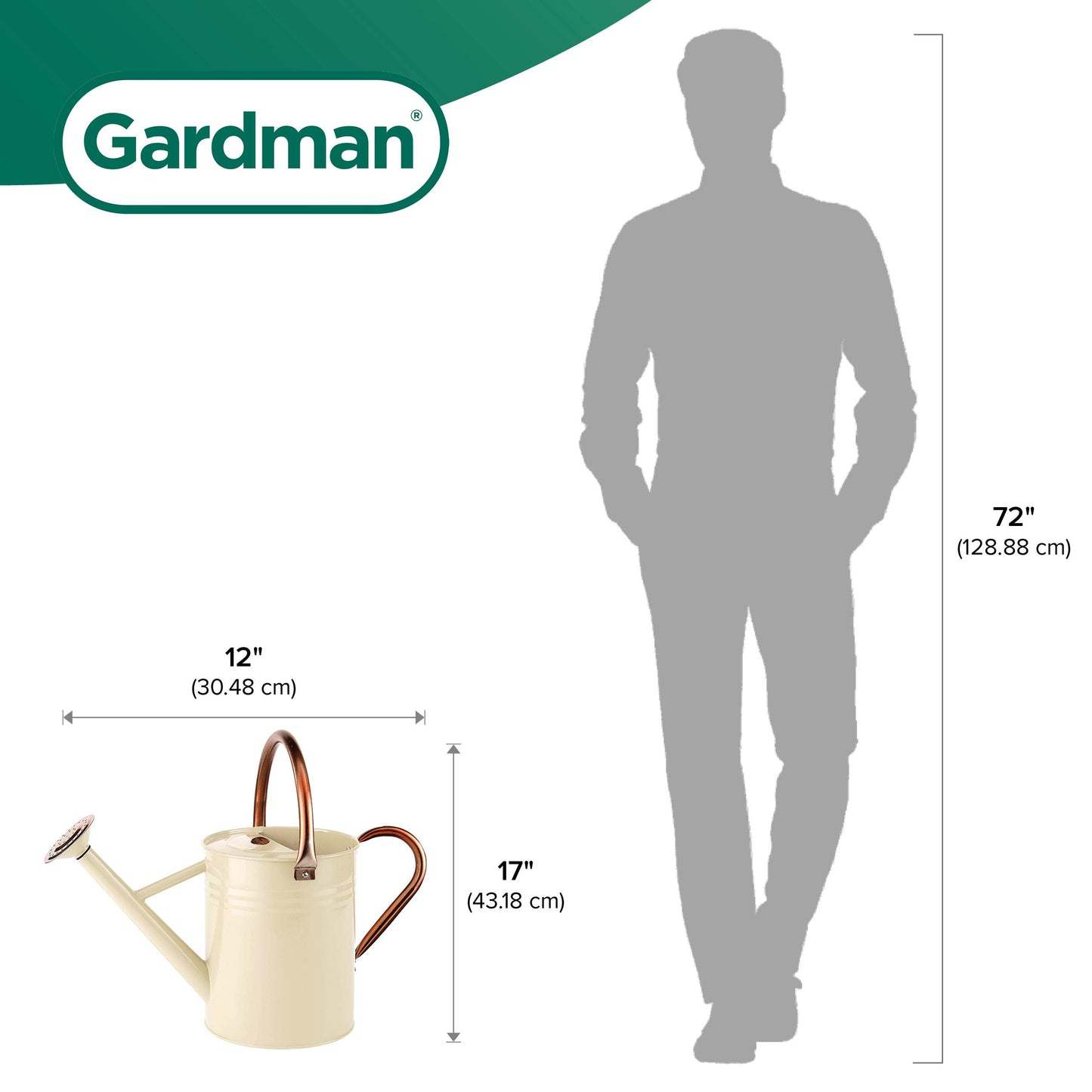 Gardman R34898 1 Gallon Watering Can, Vintage Cream
