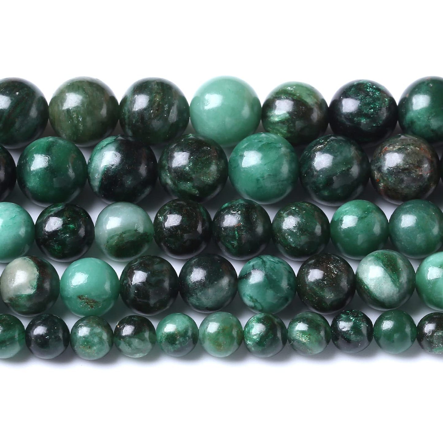 6mm 59pcs Natural Green Emerald Mica Crystal Gemstone Beads for Jewelry Making DIY Bracelet