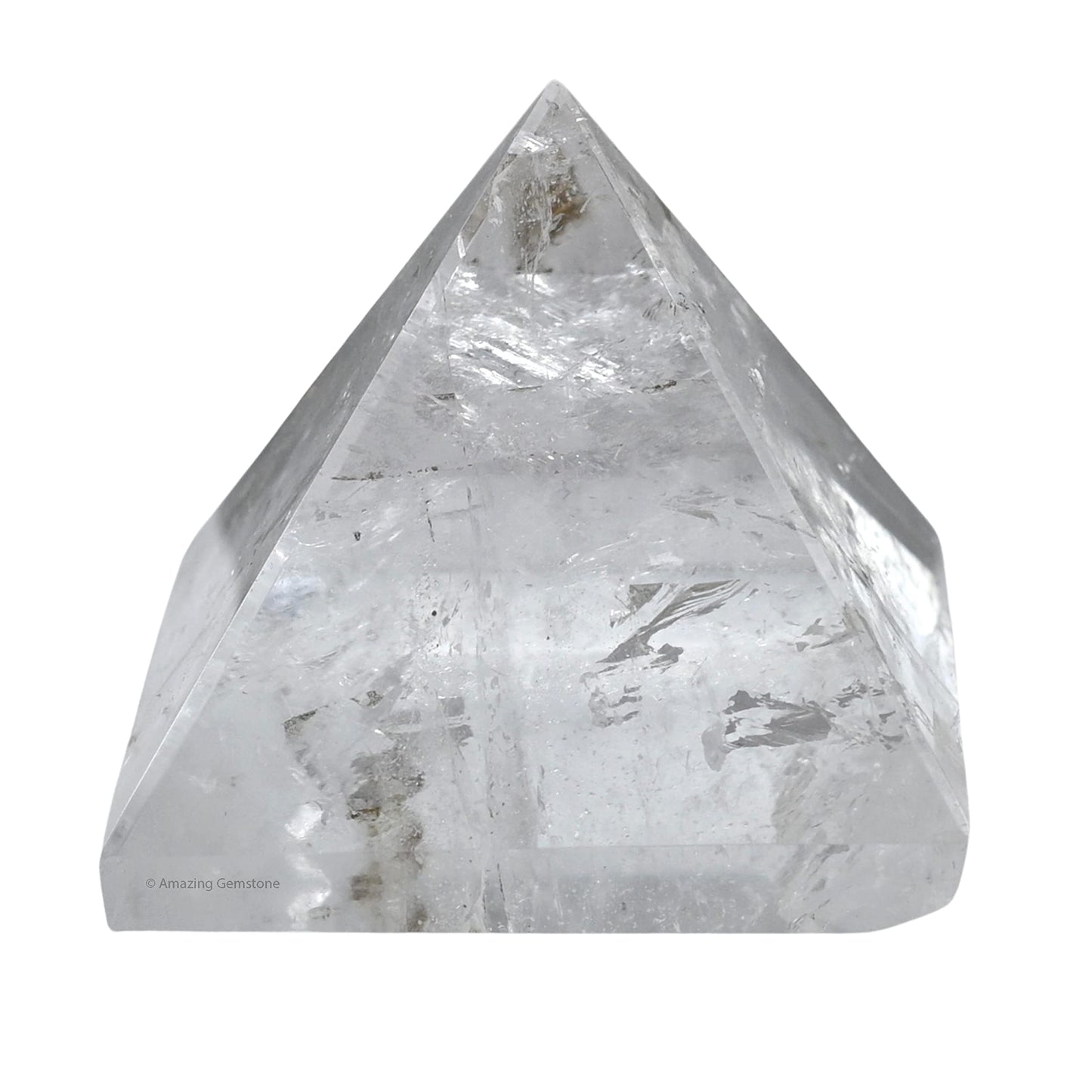 Amazing Gemstone Clear Quartz Pyramid Crystal Healing Stones - 2" Great Pyramid Figurine of Natural Stone Pyramid for Meditation, Reiki, Chakra Balancing and Crystal Pyramids Grid