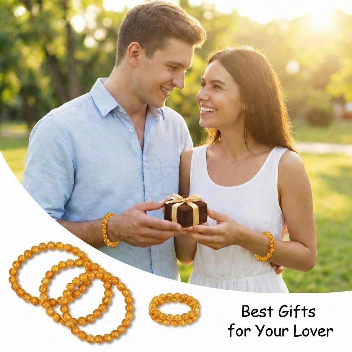 Yochus 60pcs Yellow Citrine Beads，6mm Healing Power Natural Stone Round Loose Beads for Jewelry Making Earring Necklace DIY Crafts