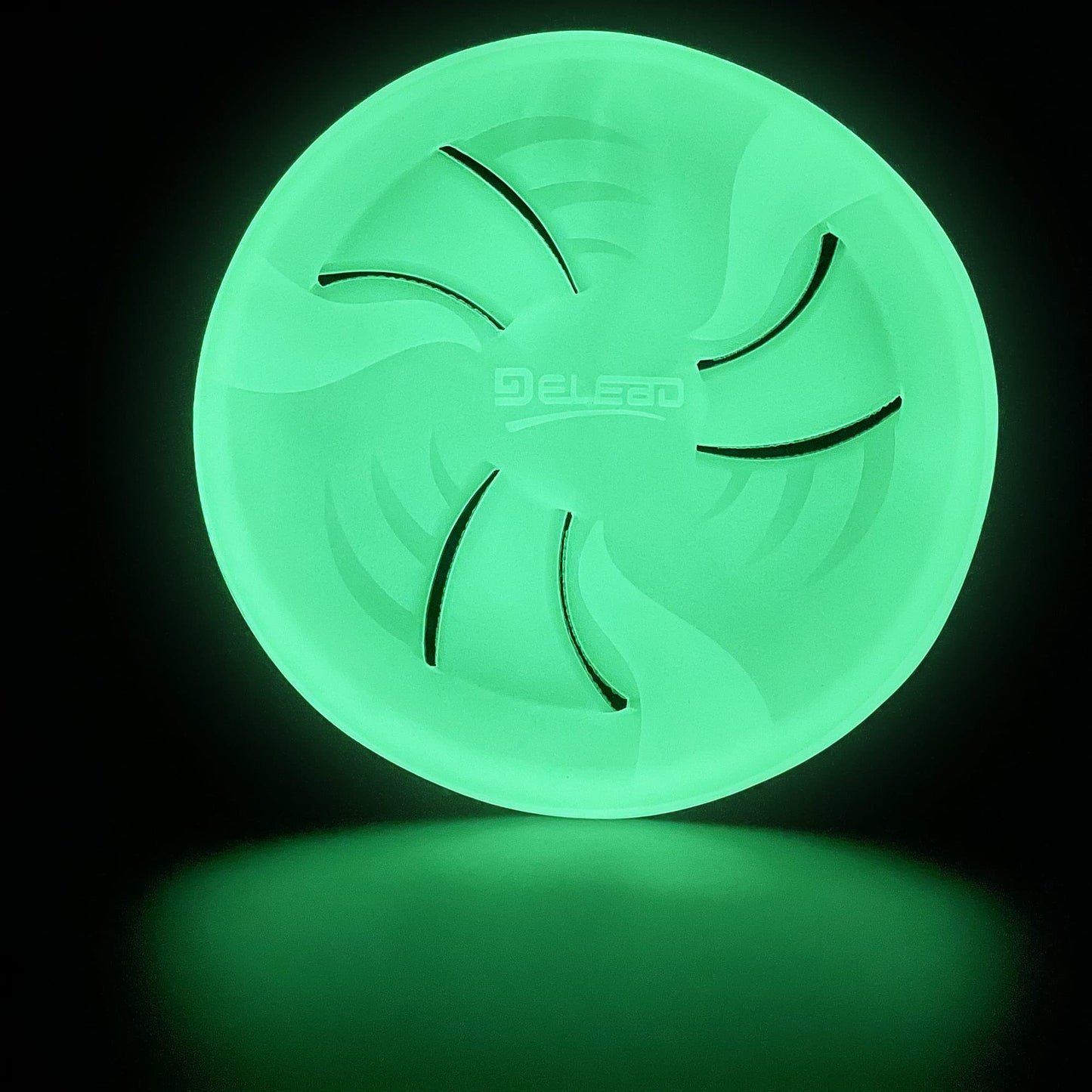 HONGEZEY Glow-in-The-Dark Flying Discs, Interactive Dog Flyer Toys, Soft Lightweight Dog Catch and Fetch Toys, Floats in Water & Safe on Teeth, 9 inch (Large, Glow)
