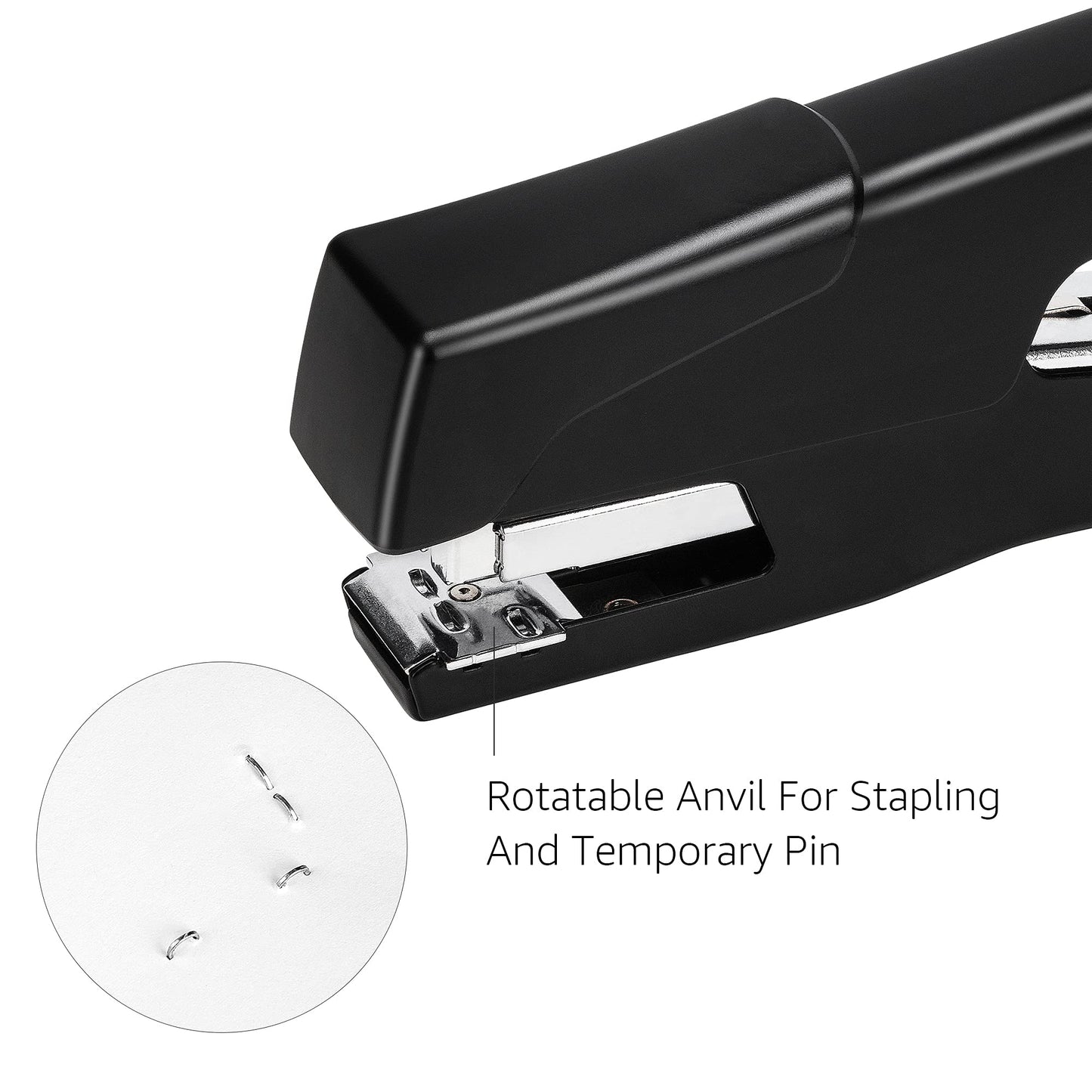 Amazon Basics Effortless Handheld Plier Stapler, 25 Sheet Capacity, Heavy Duty, Easy to Use, Black