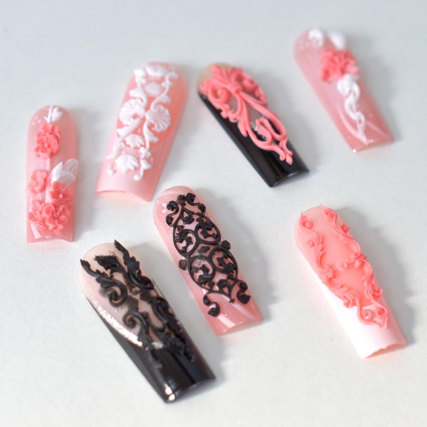 4pcs Nail Molds for Nail Art Retro Flower Charm Molds Intricate Floral Designs with Carving Pen Clear Modeling Templates Manicure Tools for DIY Salon Nail Design