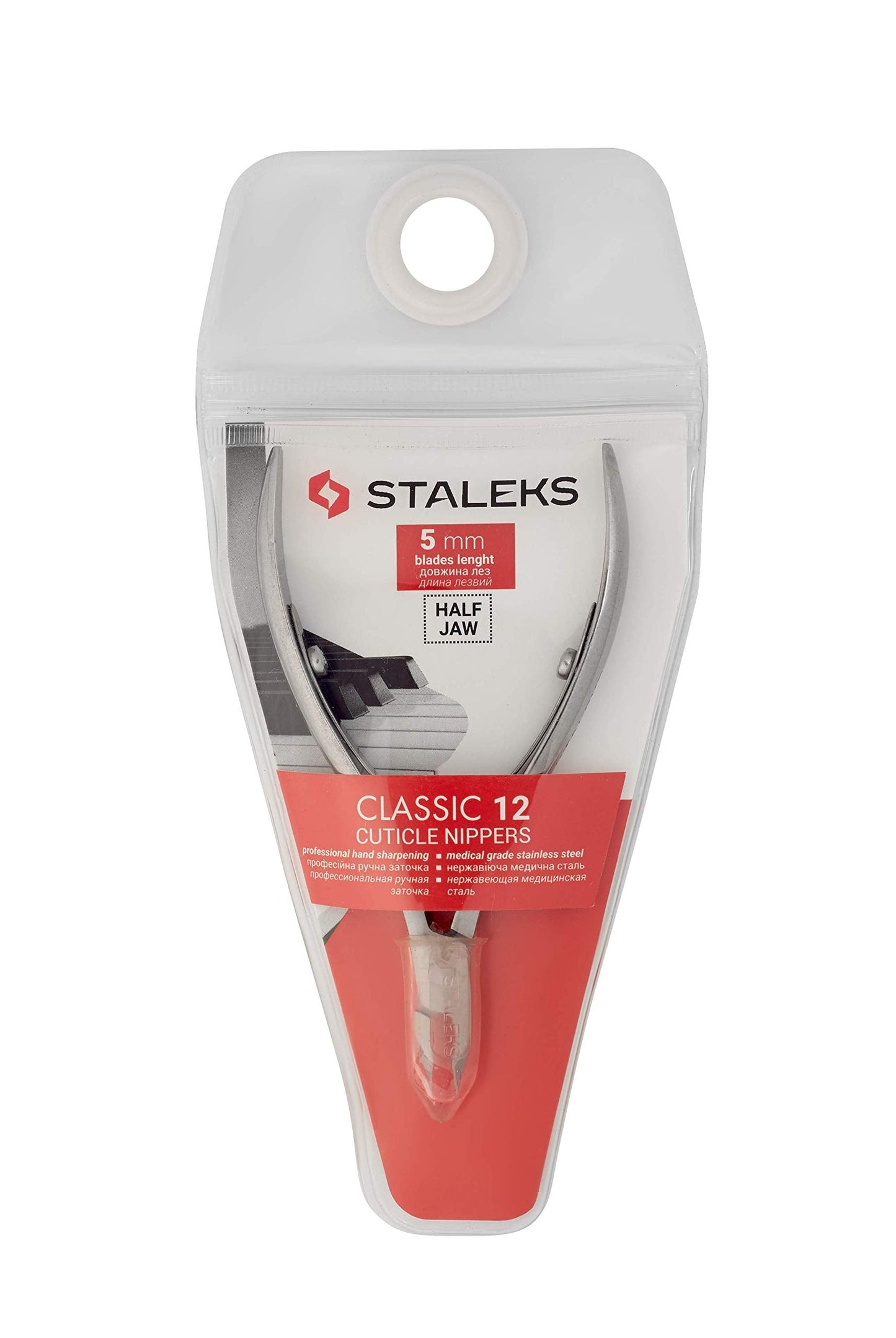 STALEKS PRO Cuticle nipper, 5mm / .25 inch blade, Classic 12, Manufactured in Europe, Manicure tool NC-12-5