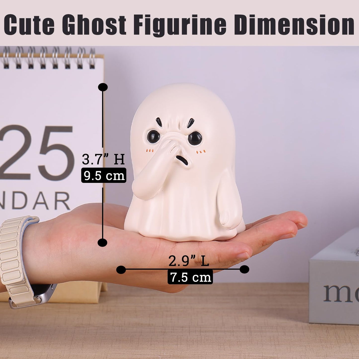 oliruim Holding Nose Ghost Cute Statue, Quirky Bathroom Shelf Decor, Funny Toilet Decor Knick Knack, Unique Creative Gift