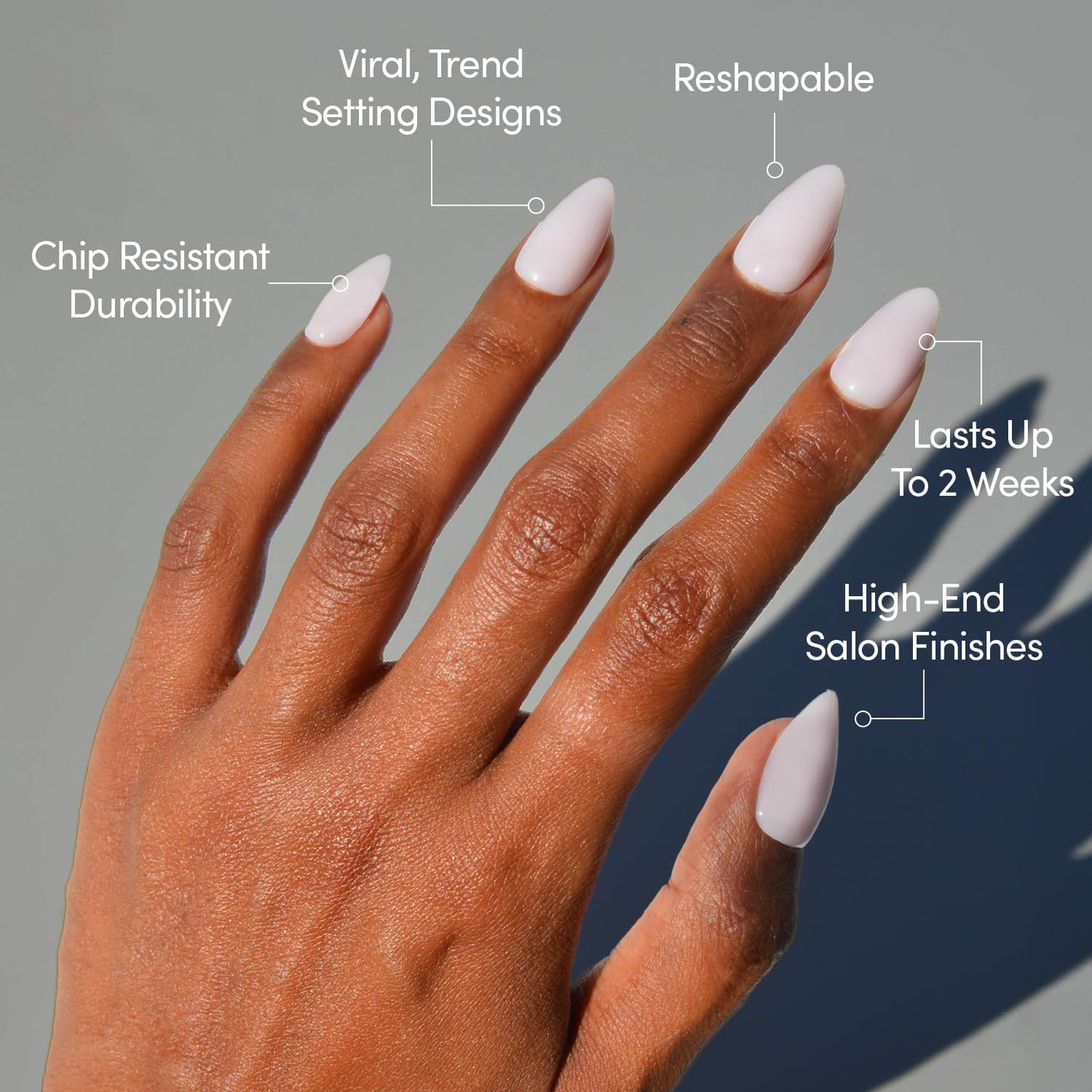 Glamnetic Press-On Nails Bundle - Sugar Doll & Think Pink | Short Almond Milky Fake Nails | Light Pastel Short Oval Fake Nails | Durable, Salon-Quality Nail Kits
