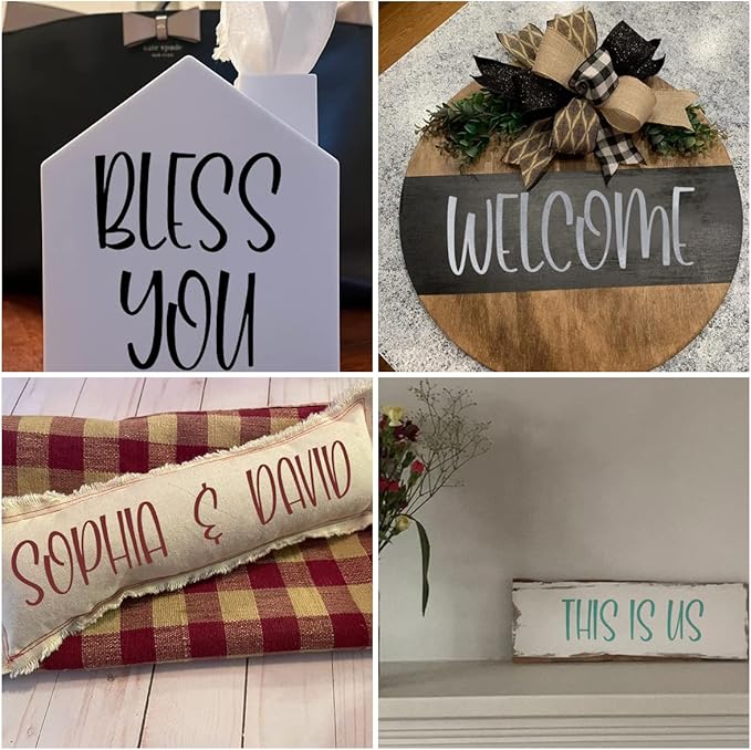 6 Inch Alphabet Letter Stencils for Painting - 42 Pack Letter and Number Stencil Templates with Signs for Painting on Wood, Reusable Letters and Numbers Stencils for Chalkboard Wood Signs & Wall Art