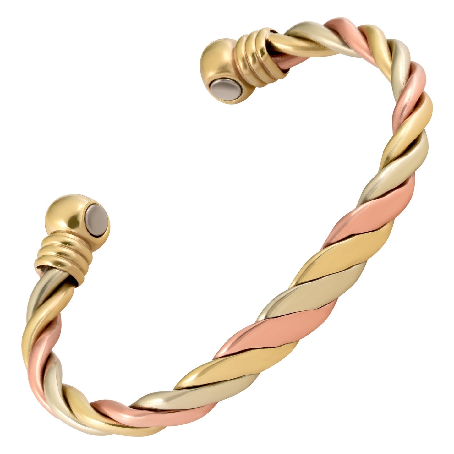 MAGNETJEWELRYSTORE Magnetic Copper Bracelet Triple Cuff, For Men and Women, High Power Magnets, Adjustable Bangle