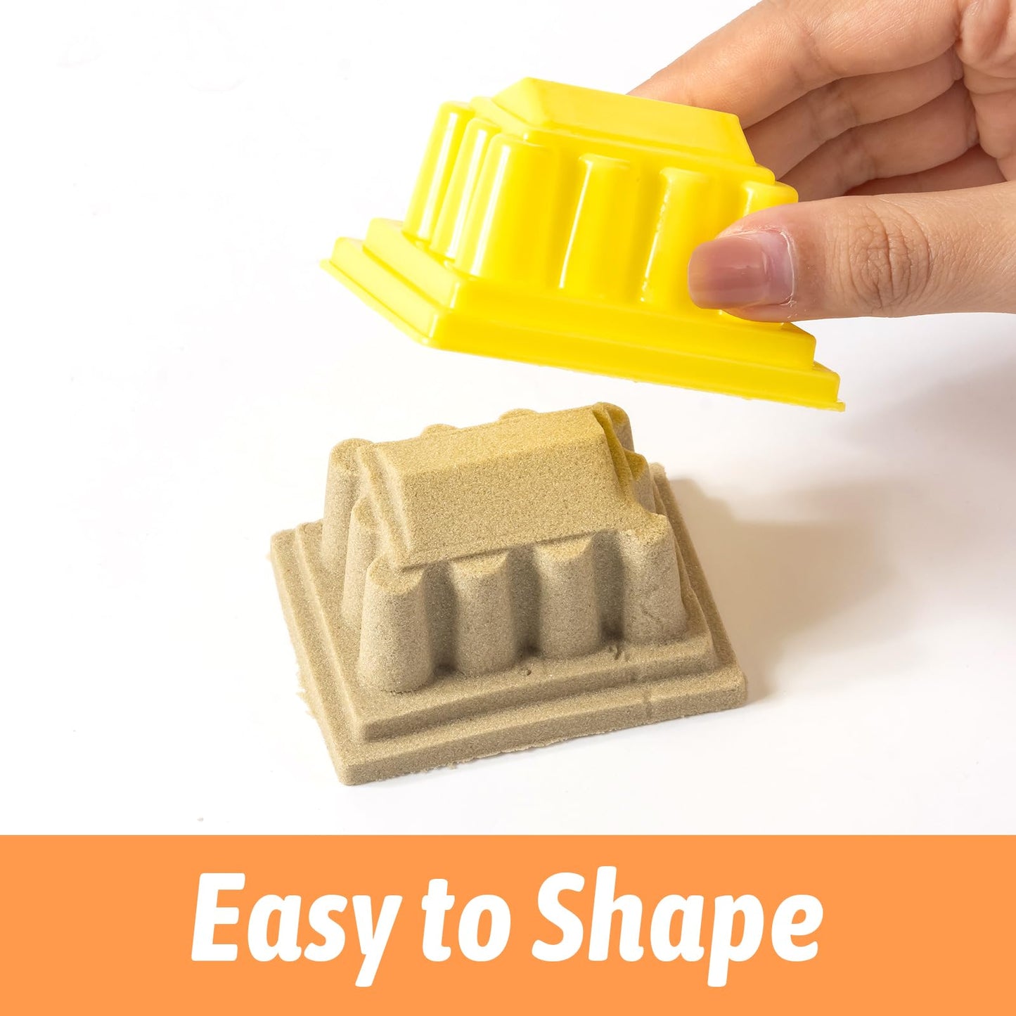 PreTrans Construction Sensory Bin Toys – 10 Sand Molds for Kids & 2.2 lb Sensory Sand - Sand Box for Toddlers Ages 3+