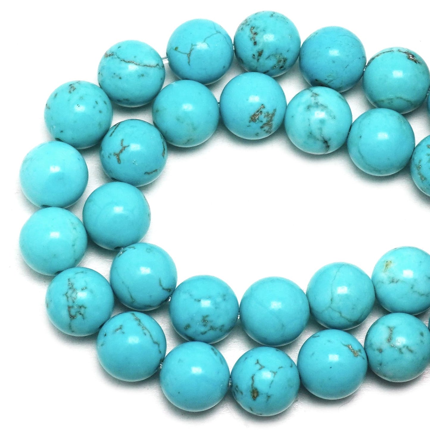 DIQIO Natural Blue Turquoise Beads for Jewelry Making - Stone Beads Gemstone Beads for Bracelets, 6mm Crystal Round Loose Beads(58-60pcs, 6mm, Blue Turquoise)
