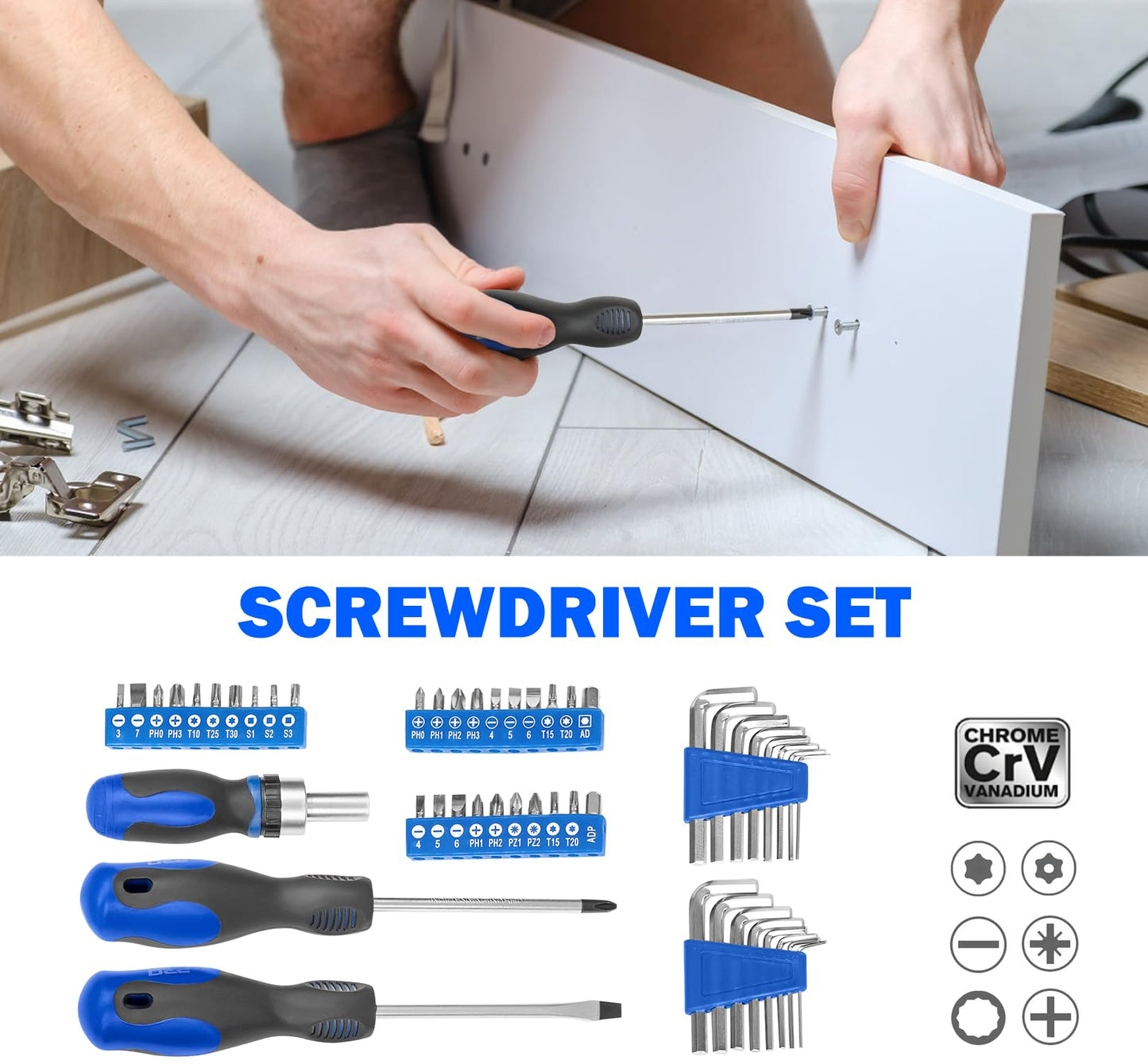 Prostormer 159-Piece Home Tool Set, General Household Tool kit with Storage Case,Household Basic Comlete Home Tool Kit for All Purpose