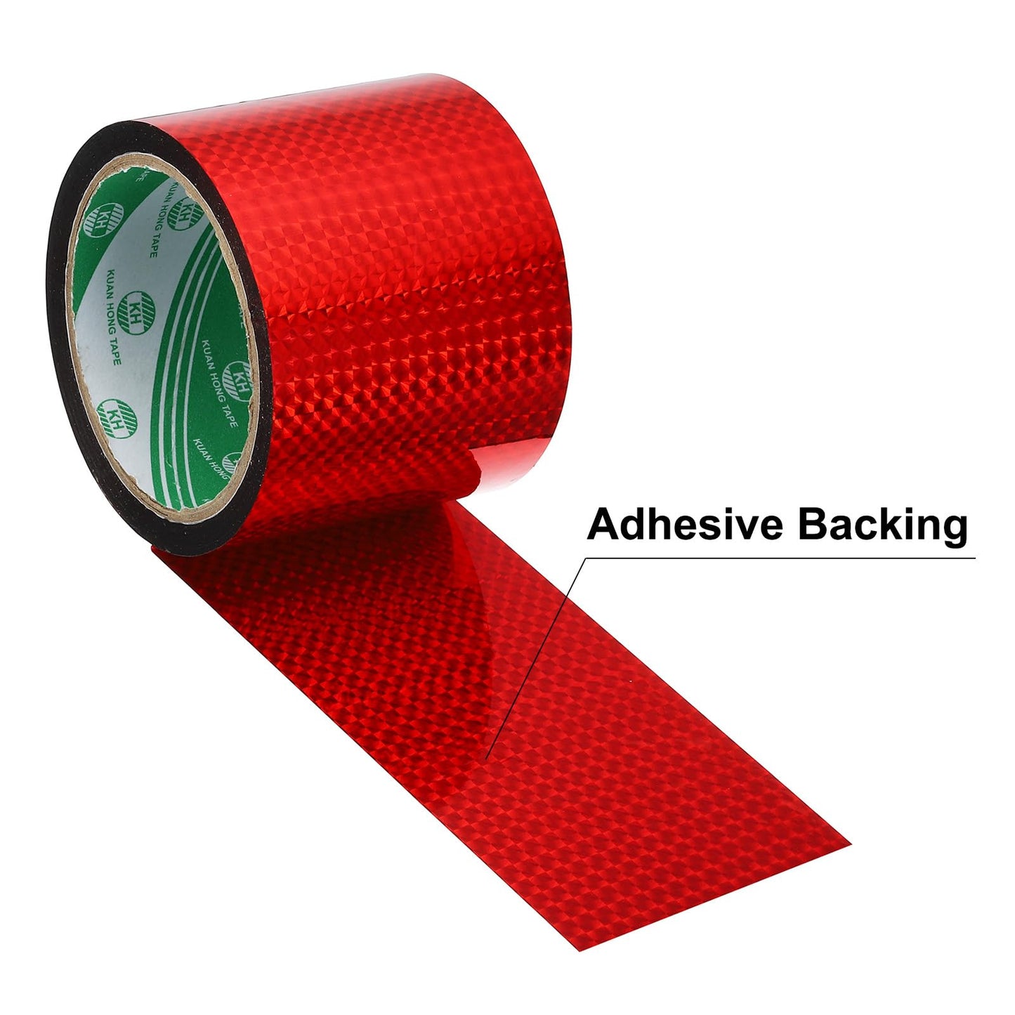uxcell Washi Prism Tape 3.1 Inch x 55 Yards Holographic Metalized Reflective Tape for Holiday Packaging and Decoration, DIY and Art Craft (Red)