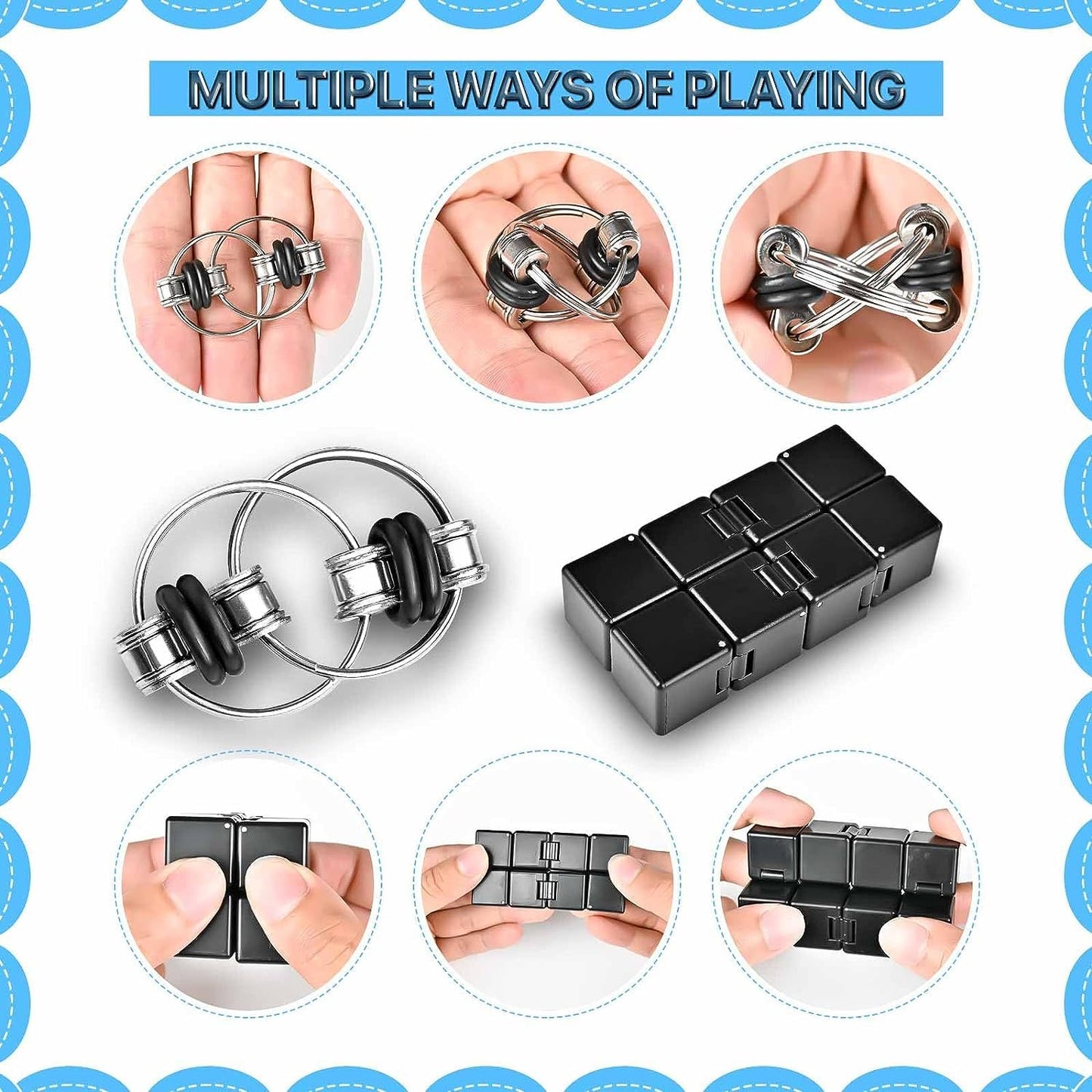 Dr.Kbder Fidget Toys Adults Set, Easter Basket Stuffers Gift for Kids Teen Cool Gadget Sensory Pack with Figette Spinner Cube ADHD Anxiety Relief Stress Magnetic Ring Office Desk Manget Toy for Boys…