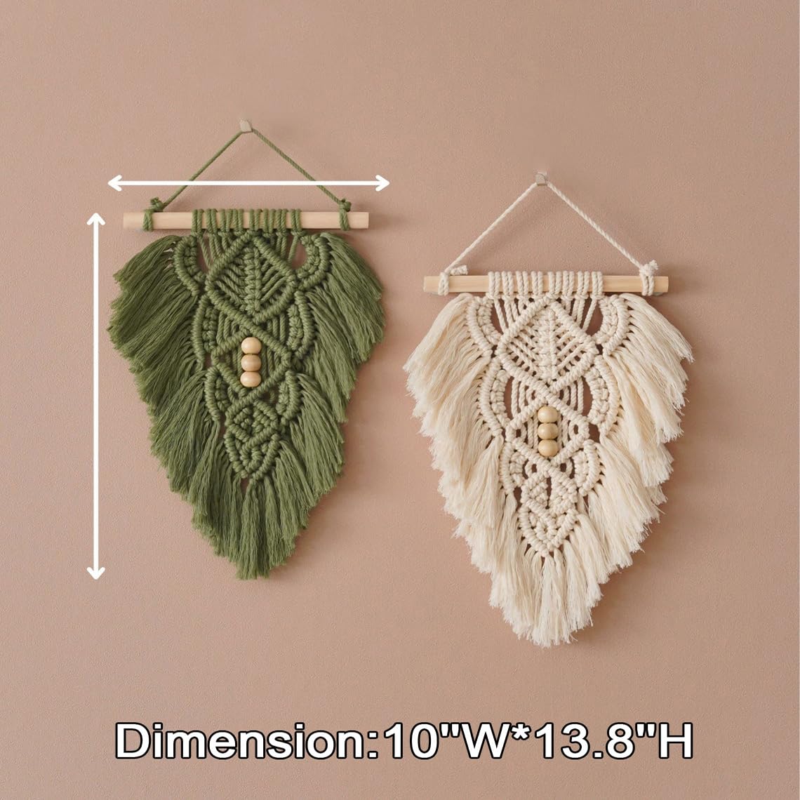 Jditngp Hand Woven Leaf Wall Hanging,Leaf Tapestry Macrame Wall Hanging,Nordic Room Wall Art Feather Ornament,Boho Woven Tapestry Boho Home Decor for Living Room Bedroom or Entryway Wall Art (Green)
