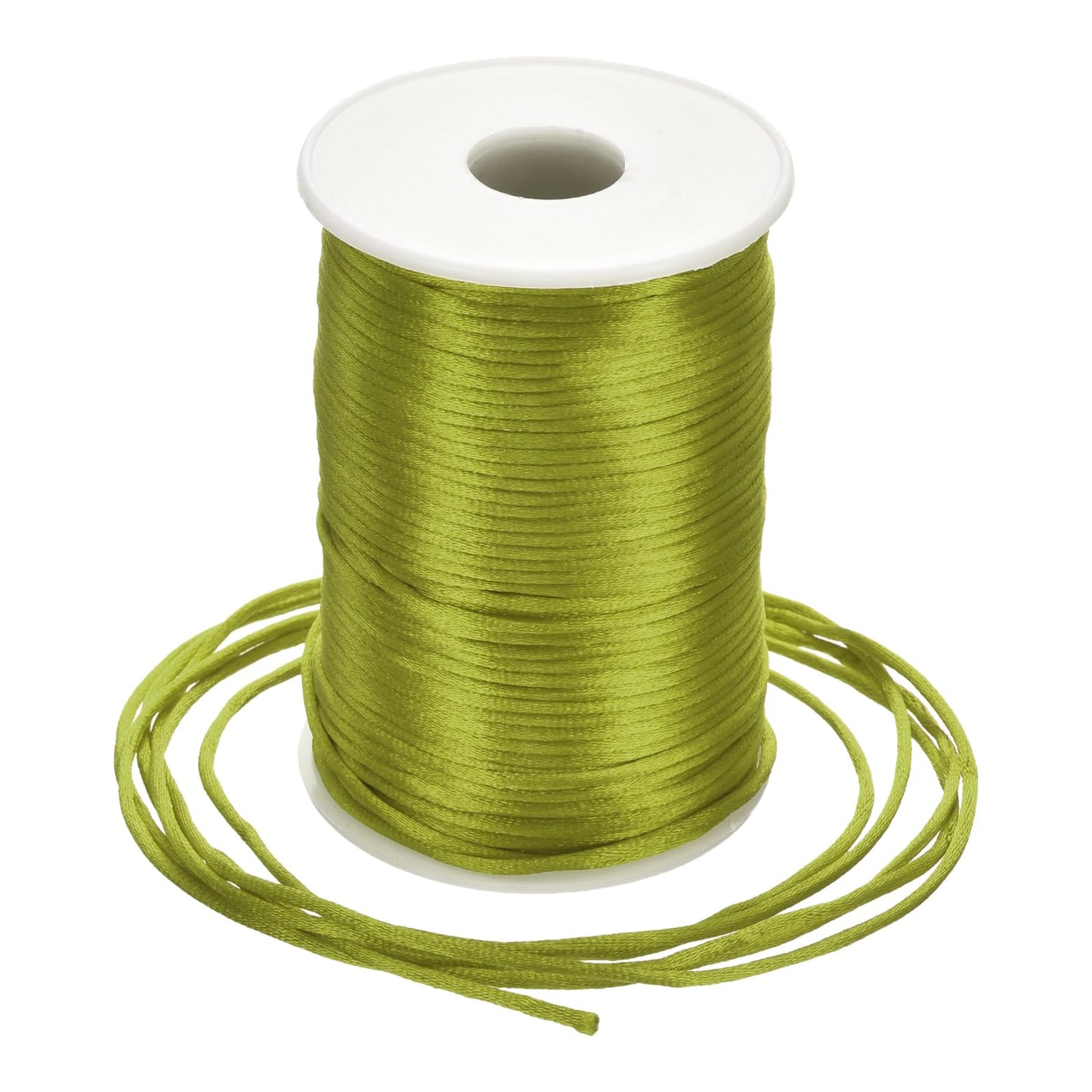 Rebower Nylon Satin Cord 2.5mm, 109 Yard Nylon String for Bracelet Braided Thread [for Jewelry Making Necklace Chinese Knot Craft] - Army Green