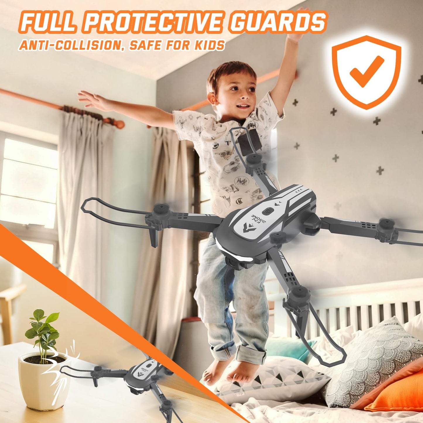 Drone with Camera for Kids Adults, Mini Foldable FPV Drones Remote Control Helicopter, RC Quadcopter with 1080P Live Video Camera, Gestures Selfie, One Key Start,2 Batteries, Toys/Gifts for Boys Girls