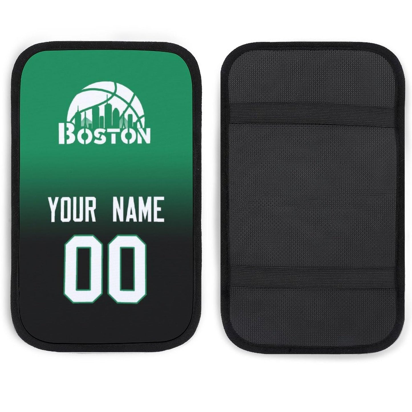 ZSX74B Custom Basketball Car Armrest Covers Universal Auto Center Console Pad Car handrail Box Cushion Personalized Add Name & Number Fans Gift Fit Suit for SUV Truck Sedan Van