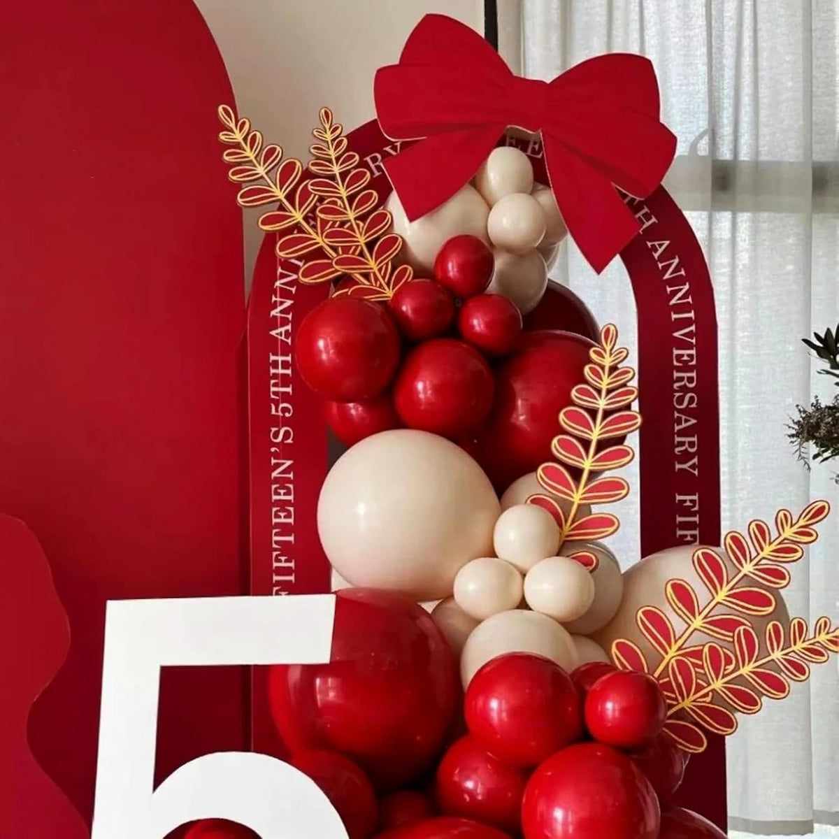 90pack Ruby Balloons Different Size 18/12/10/5 Inch Ruby Balloon Garland Arch Kit for Graduation, Wedding, Birthday, Princess Them, Valentine's Day, Anniversary Party Decorations