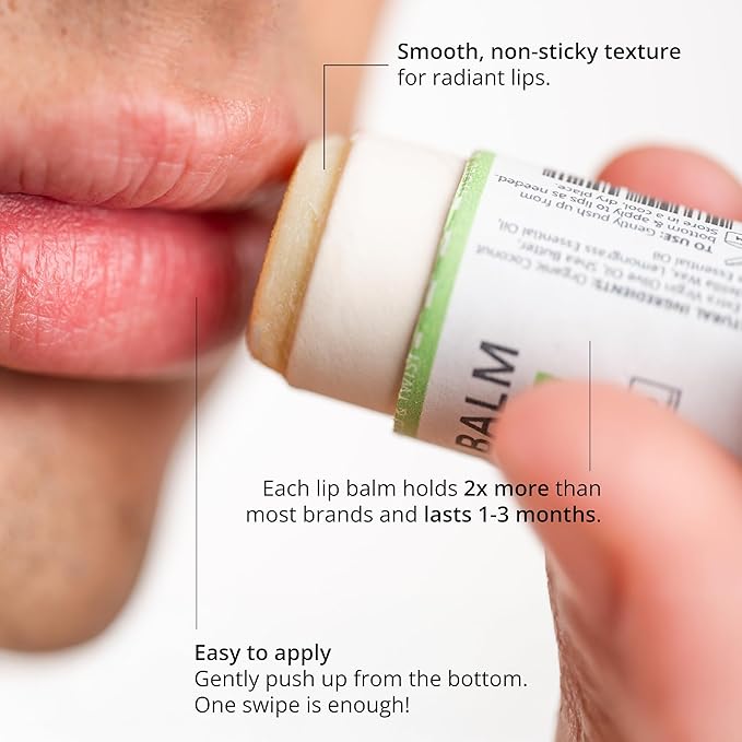J&L Naturals Sustainable Lip Balm | Organic Ingredients, 100% Natural, Eco-Friendly | Cruelty Free, Vegan, Paraben Free, Silicone Free (Naked (Unscented), 2-Piece Duo)