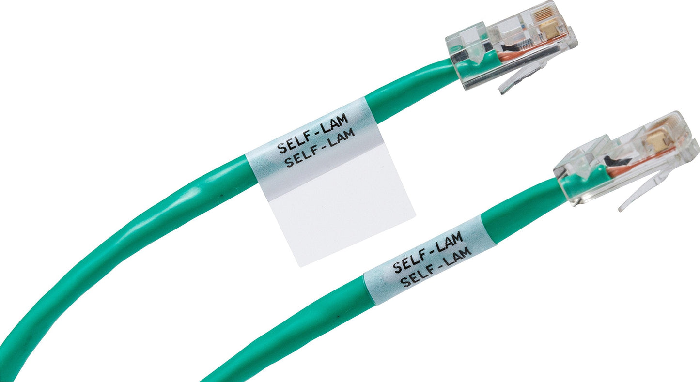 Brady Authentic (M21-1250-427) Self-Laminating Wire Wrap for Control and Electrical Panels, Datacom Cable, Black on White- For M210, M210-LAB, M211, BMP21-PLUS and BMP21-LAB Printers, 1.25" W 14' L