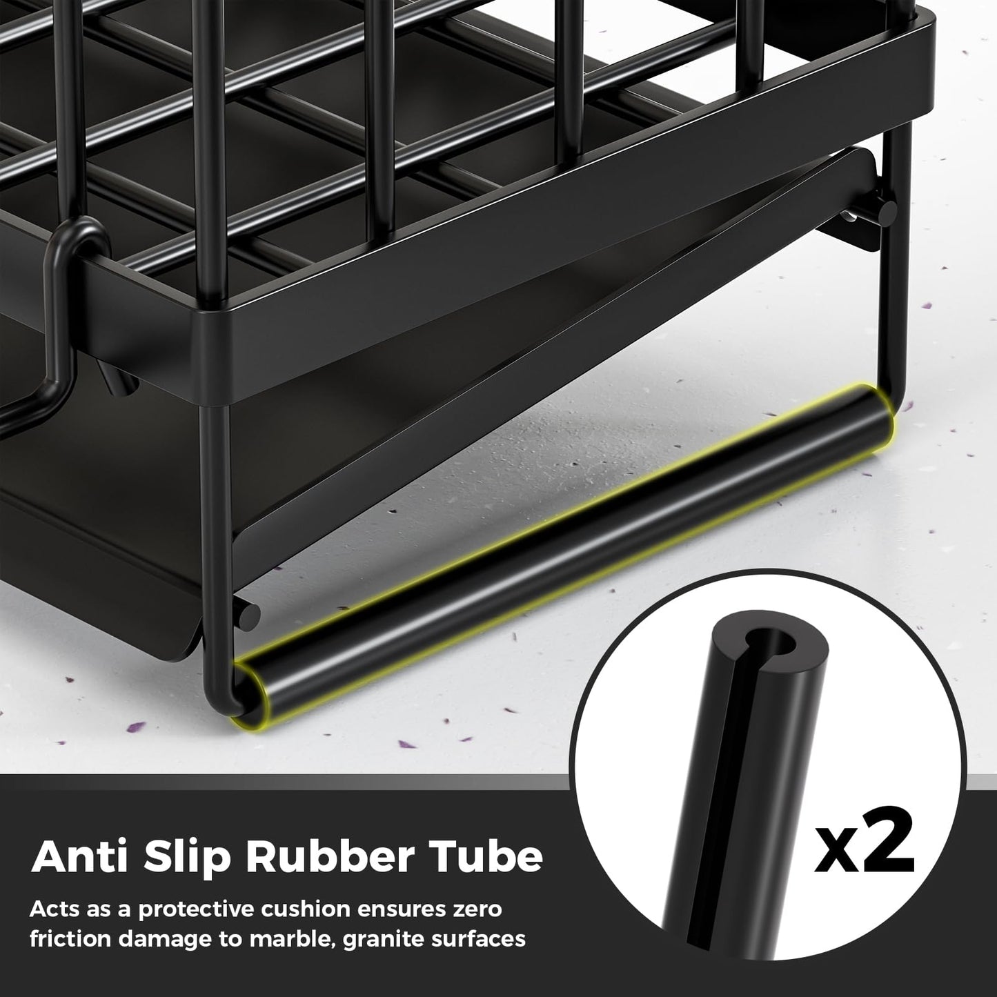 Sponge Holder for Kitchen Sink – Rustproof Stainless Steel with Detachable Drainboard, Brush Rack & Towel Bar | Compact, Non-Slip Design for Countertop Bathroom