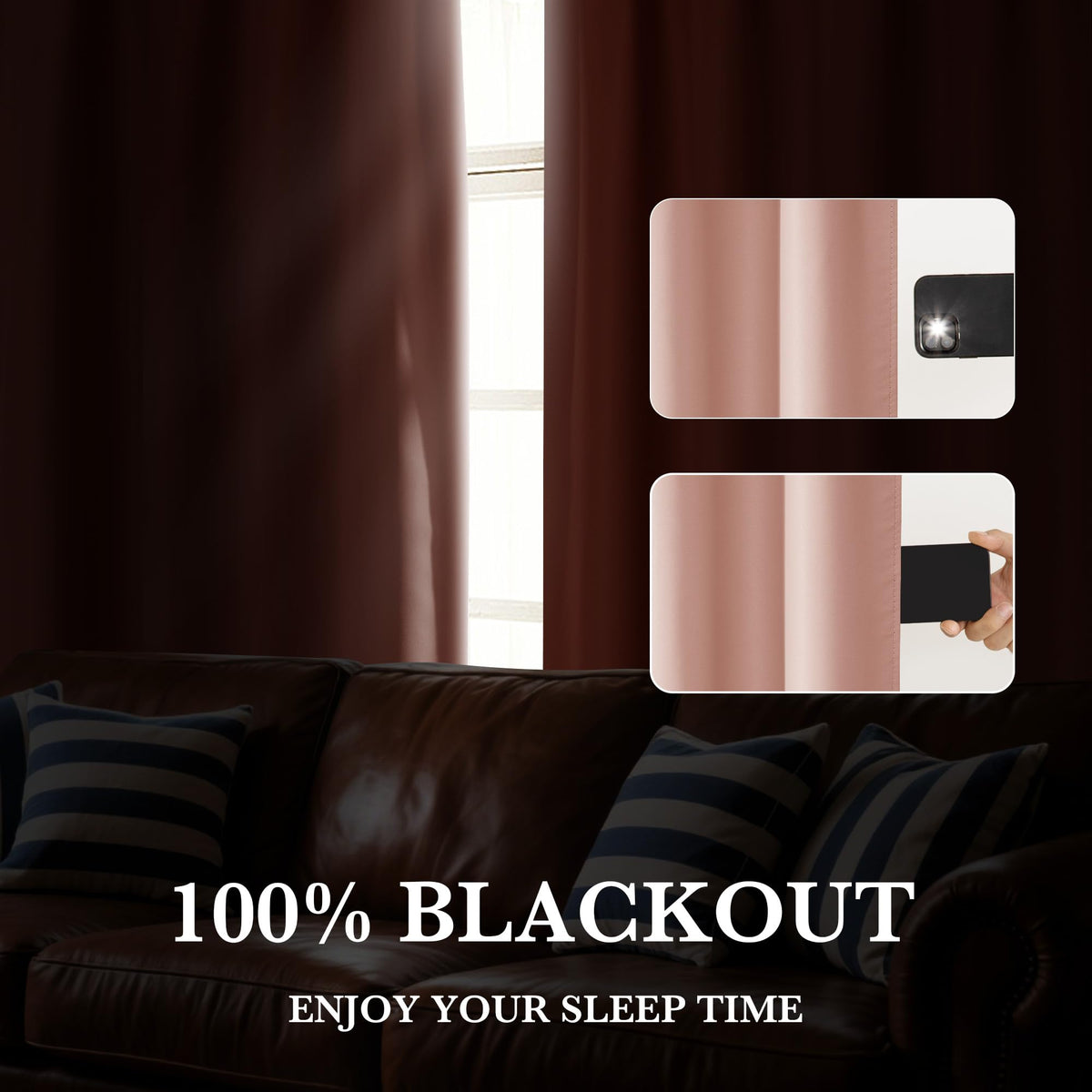 Bedroom Blackout Curtains 84 inches Long (2 Count)