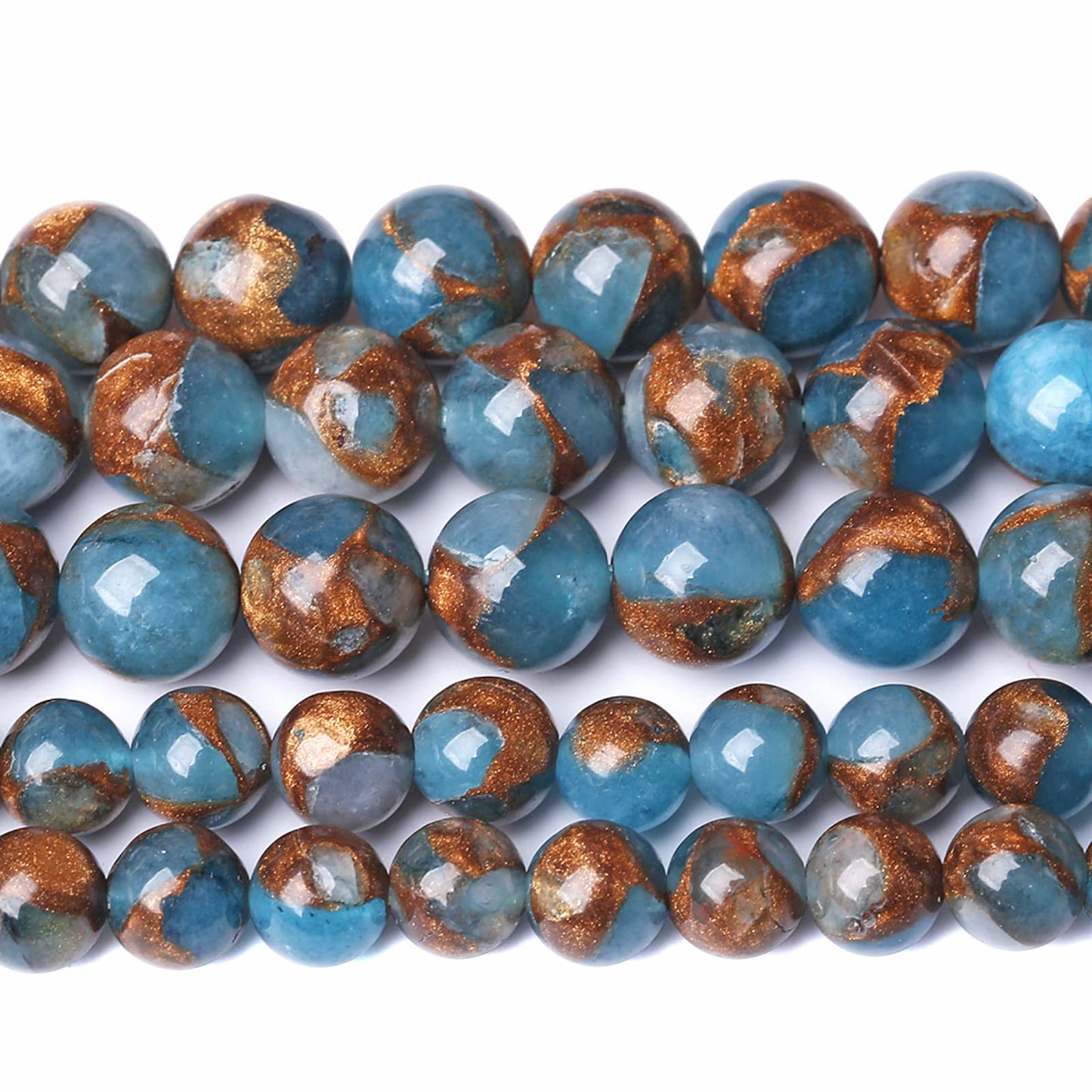 4MM 88PCS Lake Blue Cloisonne Craft Spacer Loose Beads for Jewelry Making DIY Bracelet