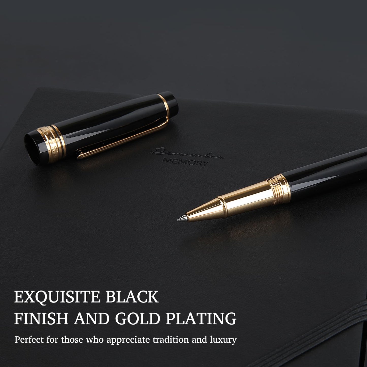 Luxury Rollerball Pen,Nice pen with 24K Gold Trim, Schneider Ink Refill, Professiona,Executive Office, Fancy Pens, Luxury pens with gift case for Men & Women with 1 Refill
