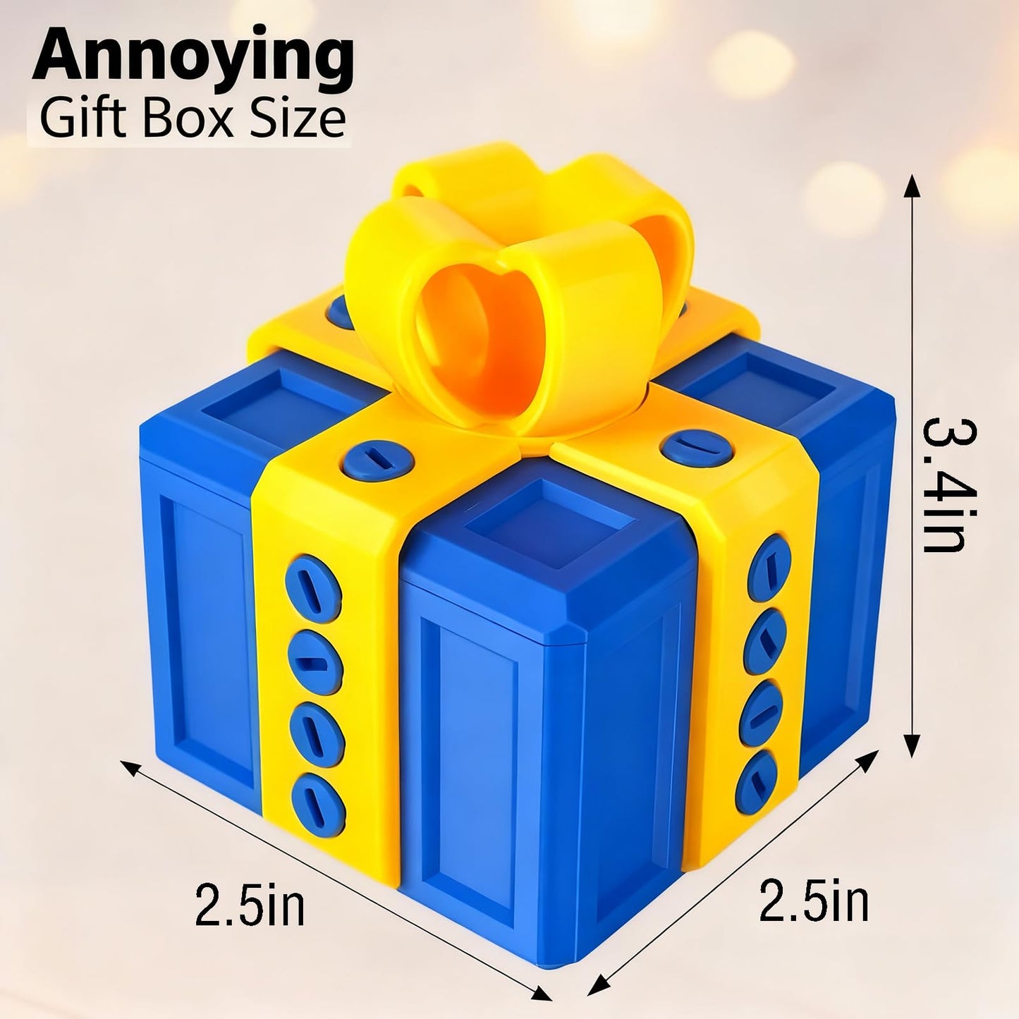 RAESOUL Gotcha Box The Annoying Present,Annoying Gift Box with 3D Printed Screws & Pop Up Finger Surprise,Perfect for Birthdays,Office & Halloween,White Elephant Gifts