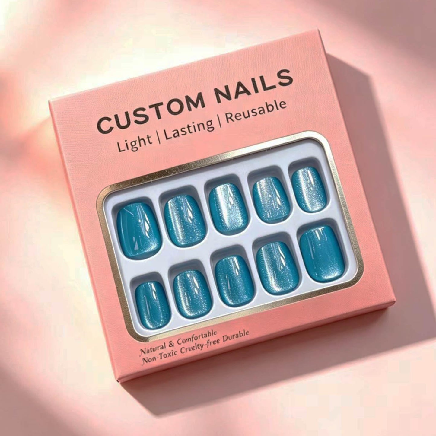 Hkanlre Short Press-On Nails Square Fake Nails Jelly Acrylic Fake Nail Finish Salon-Quality Holiday Nails 30 Nail Kit for Women