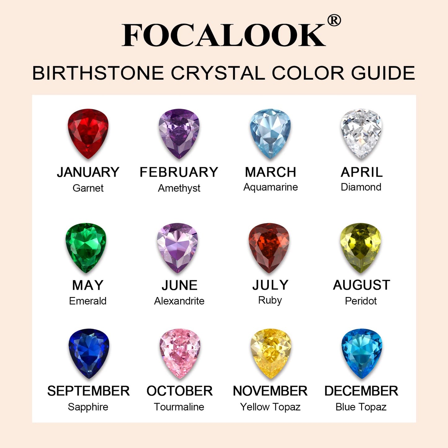 FOCALOOK 925 Sterling Silver October Birthstone Necklace for Women CZ Teardrop Long Y Pendant Necklaces