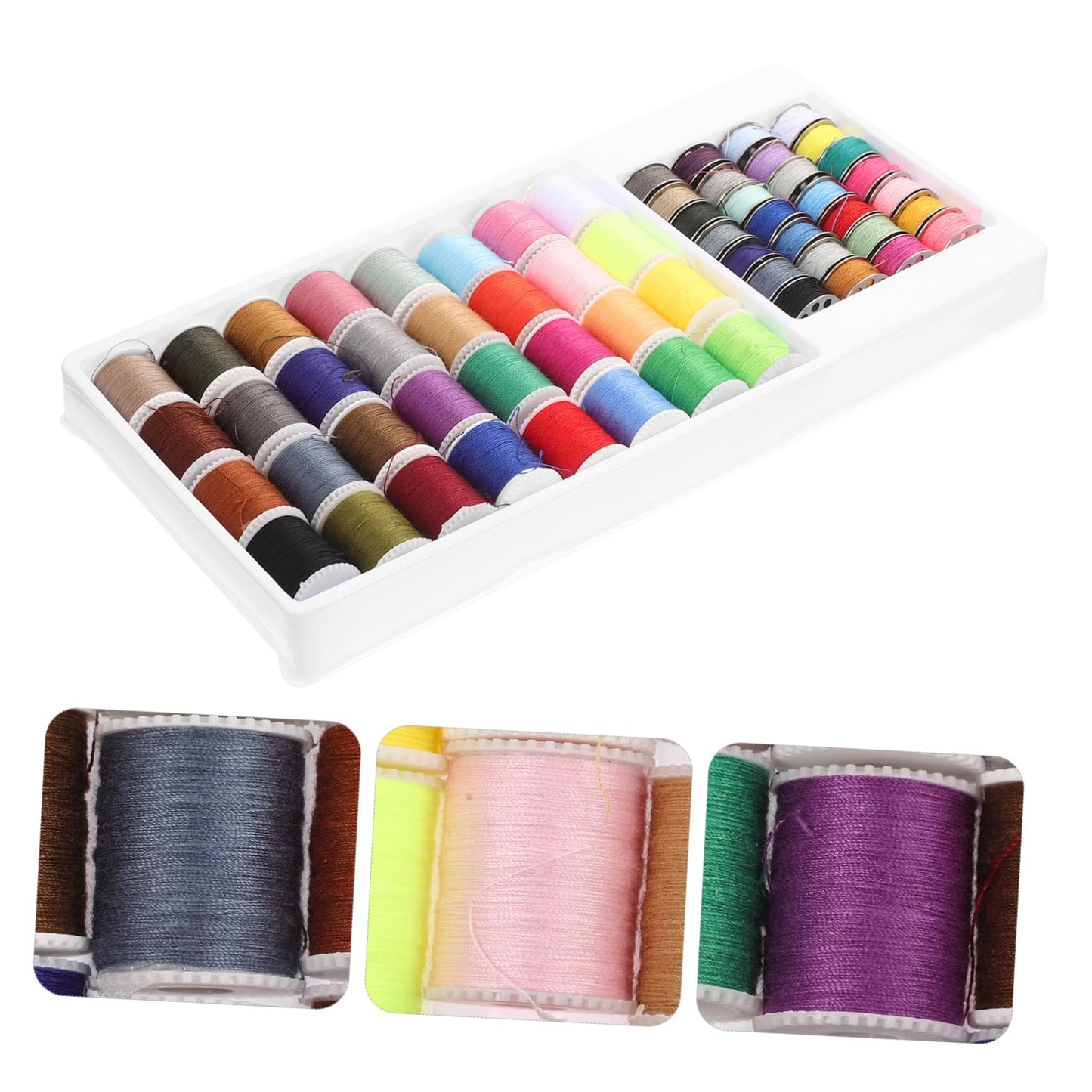 STOBOK 60pcs Sewing Thread Set for Household Use Portable Sewing Kit with Lightweight Design for Beginners and Daily Repairs