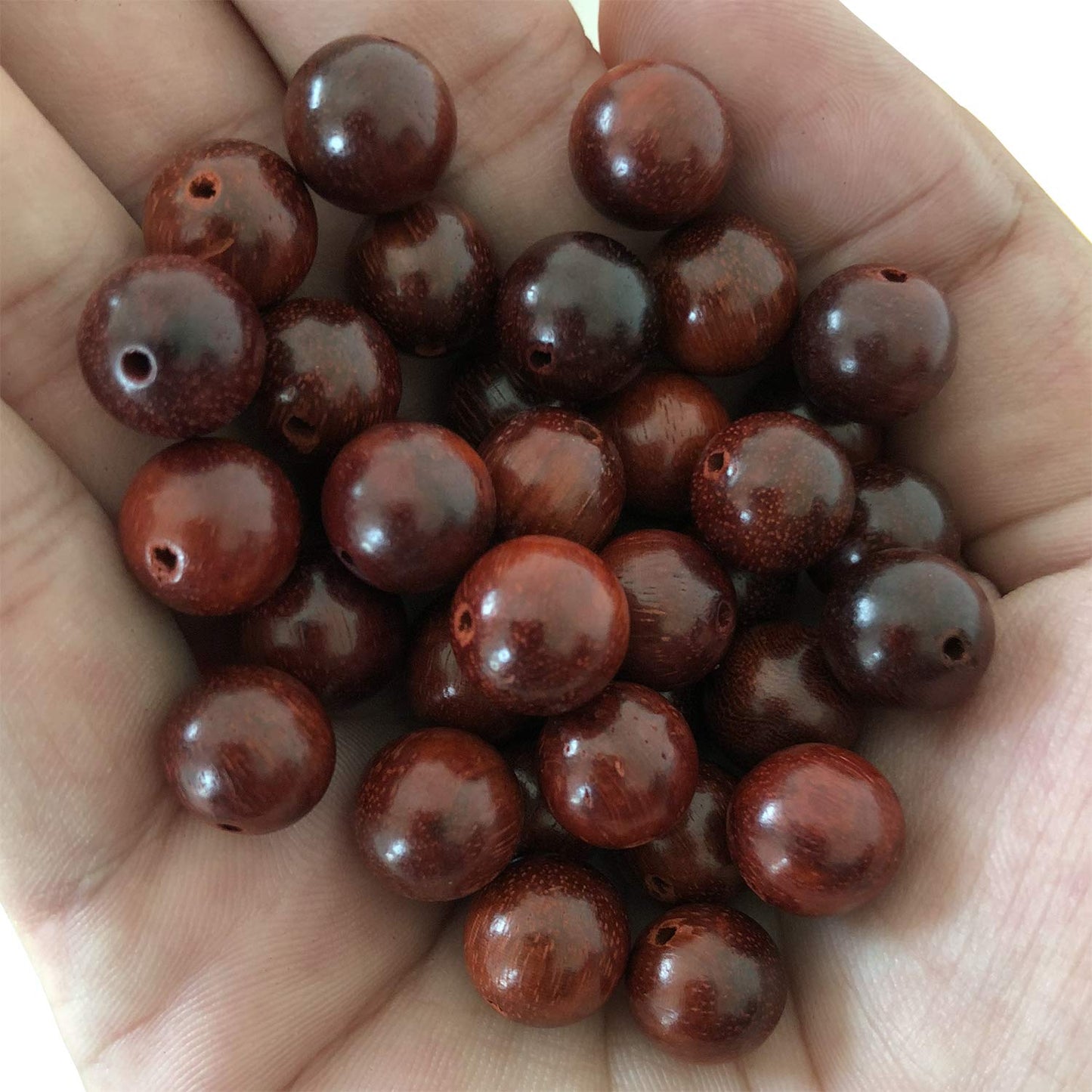 CarpenterC 200pcs 8mm Gorgeous Natural Round Polished Rosewood Loose Beads for Jewelry Making DIY Handmade Crafts