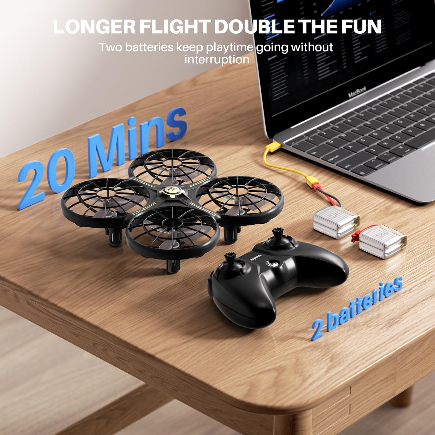 SYMA X100 Drone for Kids 8-12, Automatic Obstacle Avoidance, Up to 20 Mins Flight Time(2 Batteries), One-Key 360°Flips and Altitude Hold, Full-Guard Safe Indoor Drone Gift for Boys & Girls