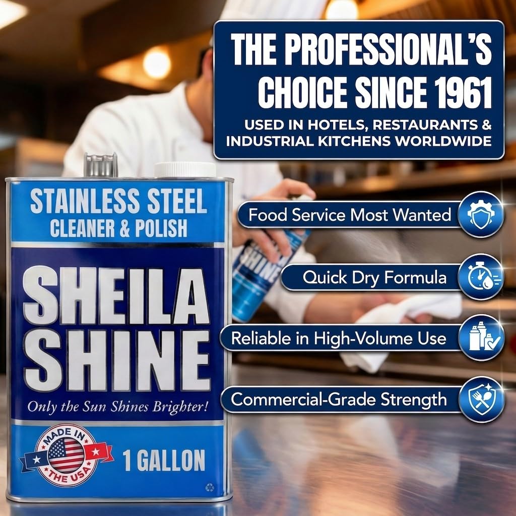 4 x 1 Gallon Sheila Shine Stainless Steel Cleaner and Polish (512 Ounce)