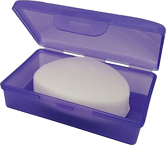 Soap Box, 1 Purple - Made in The USA - Soapbox with Hinged Lid and Secure Latch