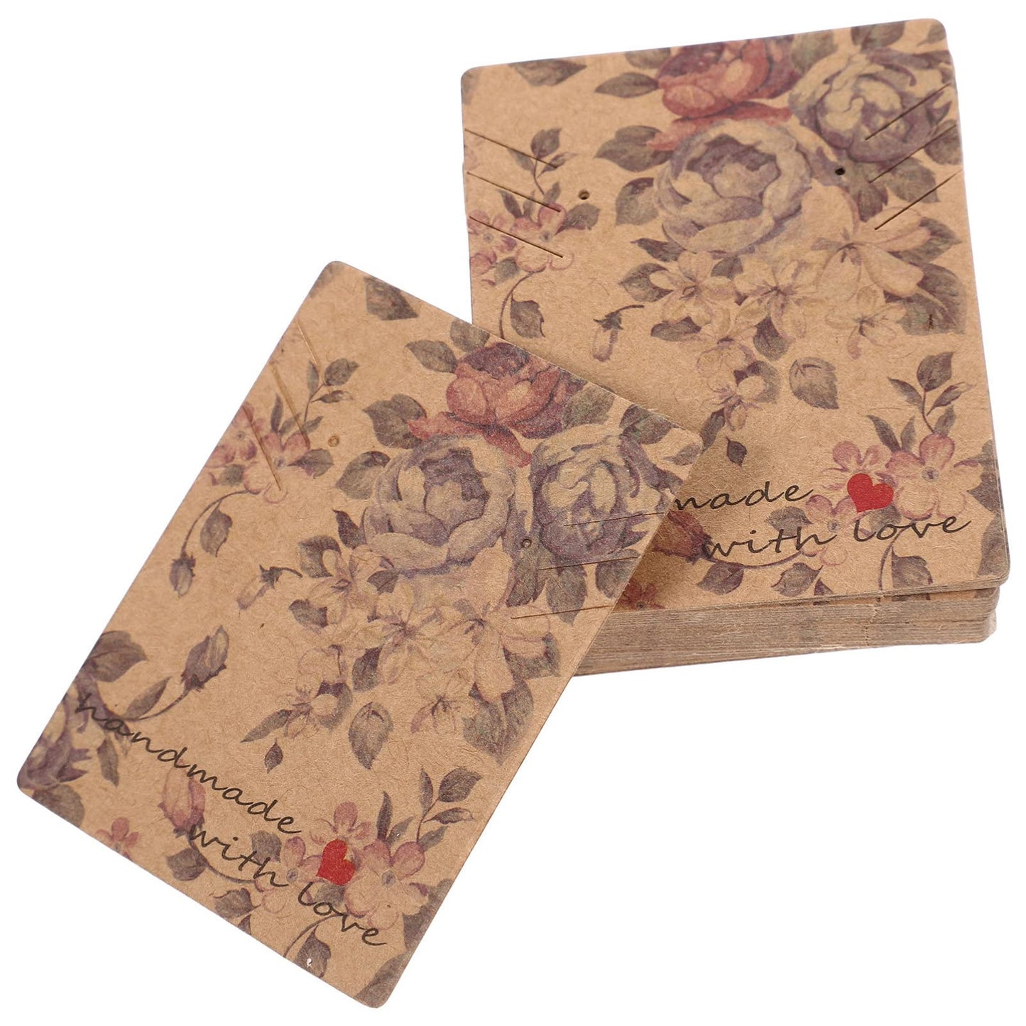 COHEALI Jewelry Display Cards Set 100 Pcs Floral Pattern Earring Packaging Cards 2.51X1.96In Necklace Display Holder for Jewelry Storage and Presentation