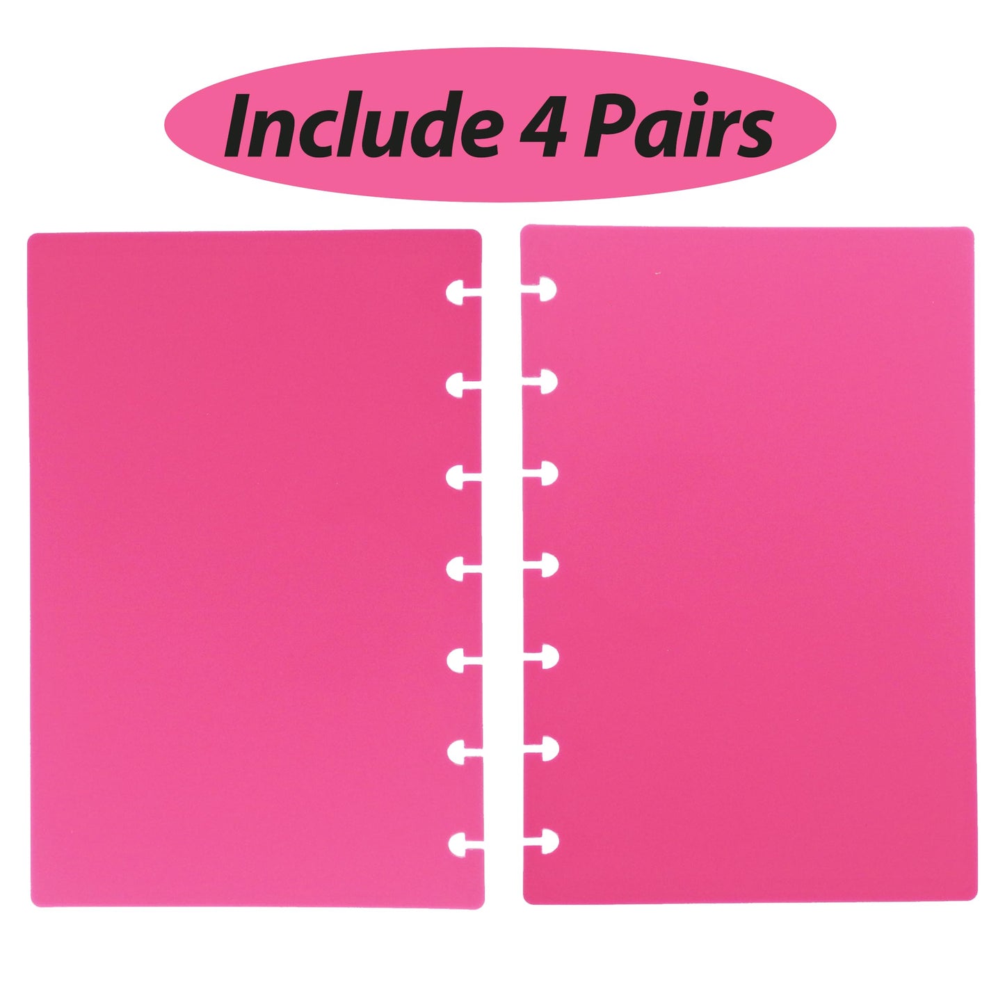 ITSYHPRO Discbound Notebook Covers,Discs DIY Planner Cover - Mini 7-Hole,Compatible with Levenger Circa Arc TUL and Happy Planner(Rose Pink,Mini,4Set)