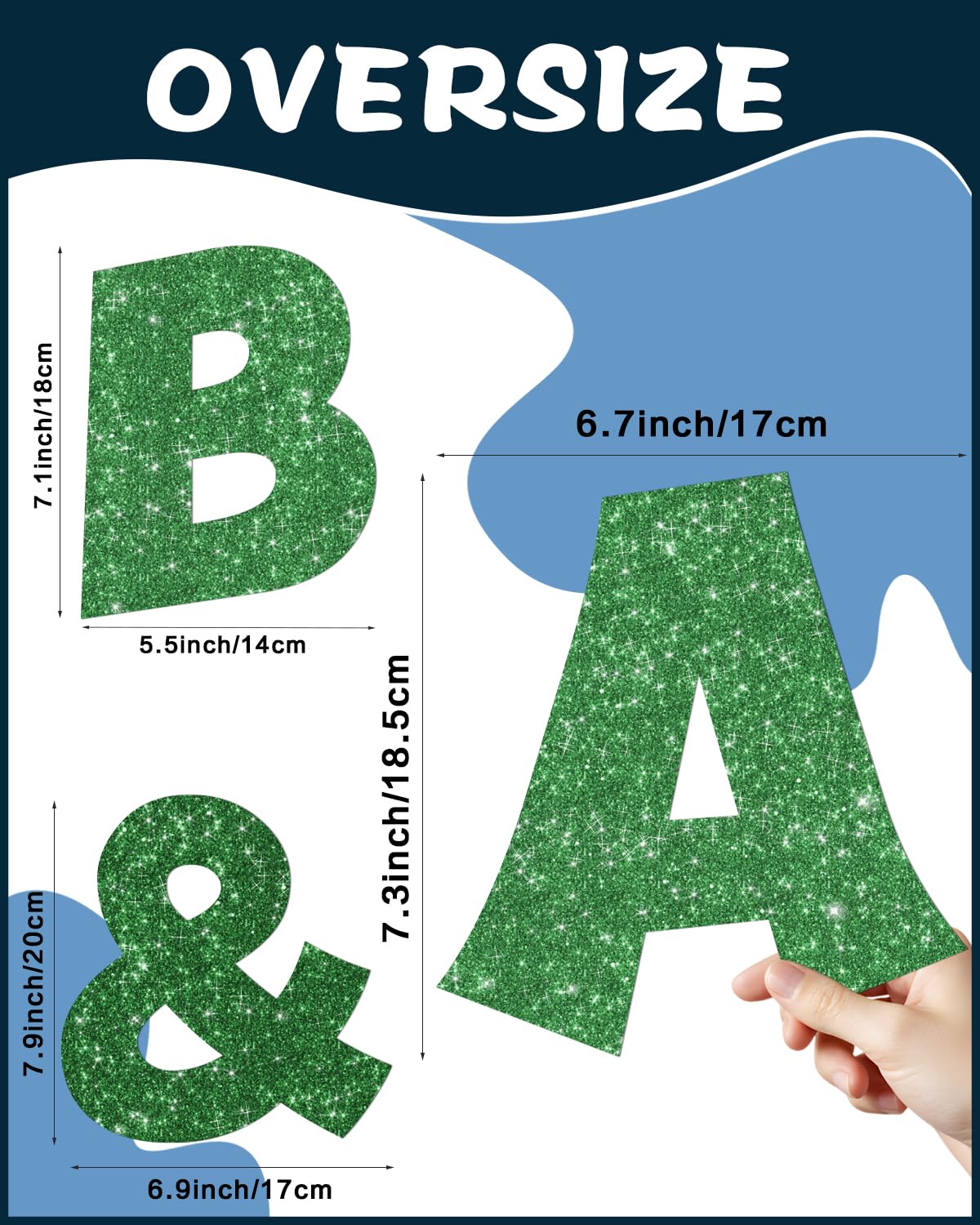 154 Pcs Large 7" Glitter Bulletin Board Letters, Poster Board Letters Alphabet Punctuation Cut Out Cardboard Letters Accessories for Classroom Display Decorating Supplies 7inch